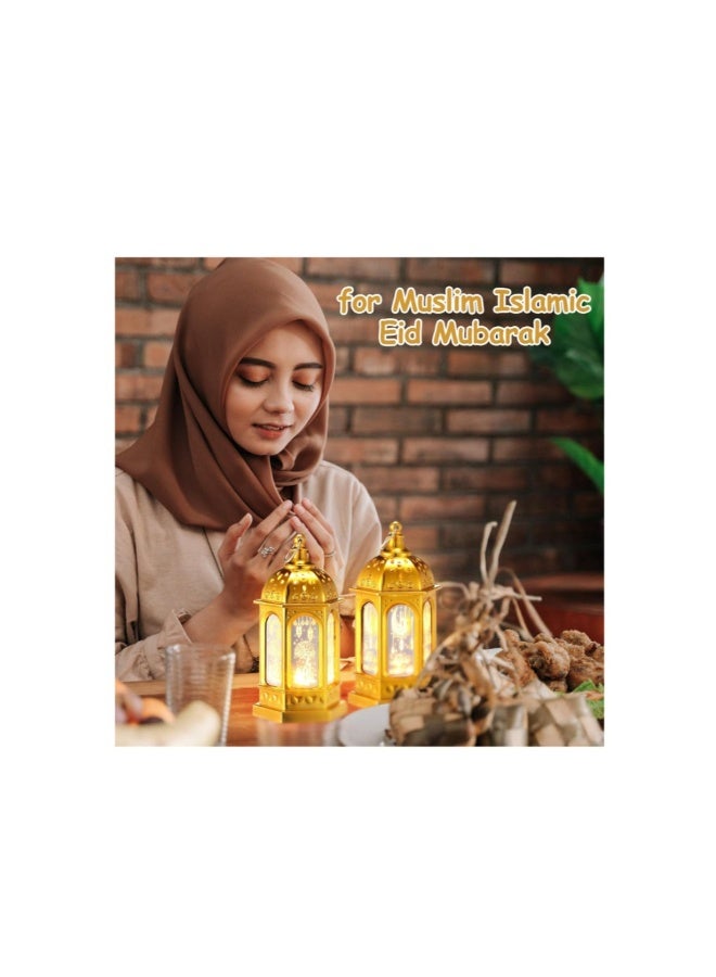 أكاليكس فانوس رمضان بشموع LED، فانوس عيد مبارك، فوانيس رمضان مبارك، فوانيس مزخرفة على شكل هلال ونجمة، أضواء رمضان كريم LED، فانوس معلق مزخرف عتيق لتزيين المنزل والحفلات - Image 4